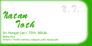natan toth business card